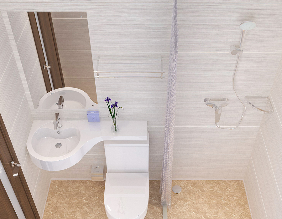 Hotel Modular Badeværelse med fuld PEC Resin Fiber Panel Construction
